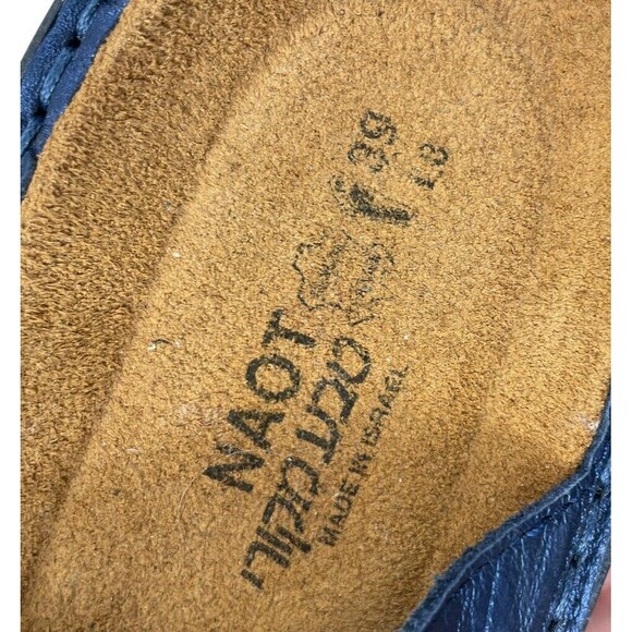 Naot Women's Quito Wedge Leather Blue Sandal Strappy Sz 8.5 - Picture 5 of 7